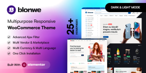 Blonwe v1.3.4 – Multipurpose WooCommerce Theme Nulled