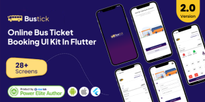 BusTick v2.0 – Online Bus Ticket Booking App UI Kit in Flutter