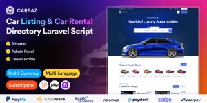 Carbaz v3.0.0 - Car listing & Car Rental Directory Laravel Script Download