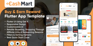 CashMart v1.0 – Shop & Earn Rewards App Template – Flutter mobile app Template using GetX