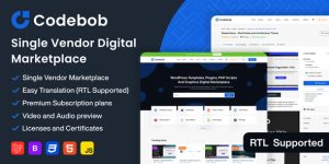 Codebob v1.2 – Single-Vendor Digital Marketplace Nulled