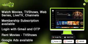 DTLiveTV – Flutter Android TV App – Movies – TV Series – Live TV – Channels – OTT – Admin Panel (15 September 2023)