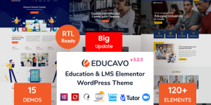 Educavo v3.3.5 – Online Courses & Education WordPress Theme Nulled