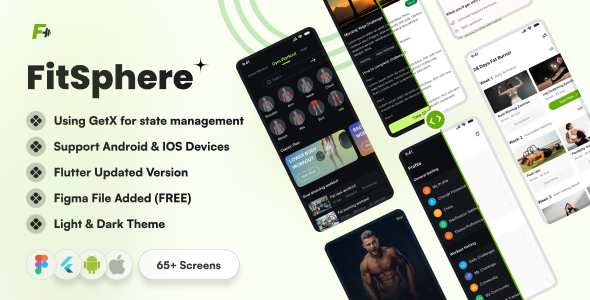 FitSphere v1.0 – Fitness & Workout App UI Kit Download