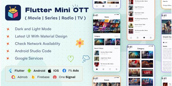 Flutter Mini OTT - Live Tv, Movie, Videos, Radios - 2 April 2026