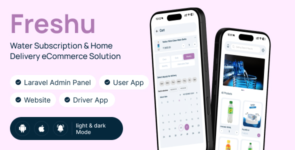 Freshu v1.9 - Water Subscription App and Delivery eCommerce Flutter Mobile App