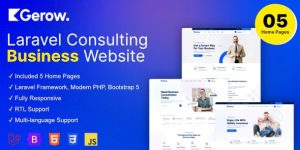 Gerow v1.8.5 – Business Consulting Laravel Script Nulled