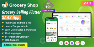 Grocery Shop v1.1 – Grocery Selling Flutter App with Admin panel SAAS Nulled