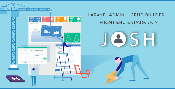 Josh v12.0 – Laravel Admin Template + Front End + CRUD