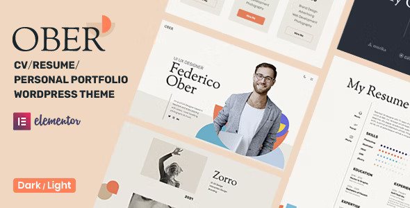 Ober v1.3.3 – CV Resume WordPress Theme Nulled Download