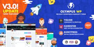 Olympus v4.6 – Social Networking WordPress Theme Nulled