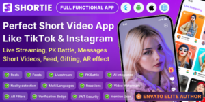 Shortie - Short video & Live streaming app with admin panel Download