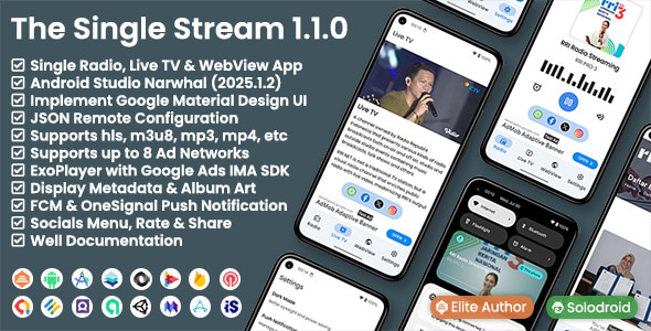 The Single Stream v1.1.0 - Single Radio, Live TV & WebView App