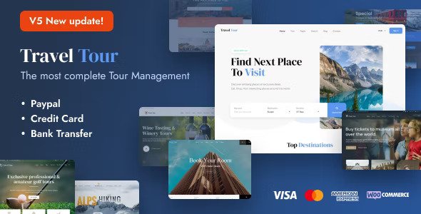 Travel Tour v5.3.9 – Travel & Tour Booking WordPress Theme Nulled