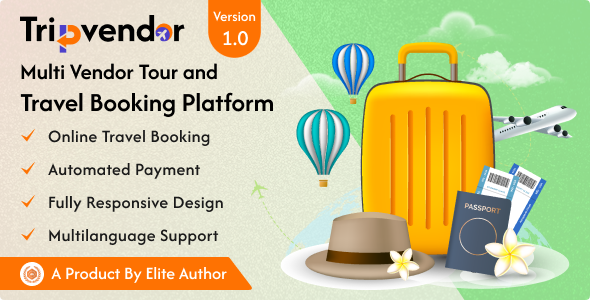 TripVendor v1.0 – Multi Vendor Tour And Travel Booking Platform Script