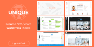 Unique v2.8.0 – Resume / CV/ vCard WordPress Theme Download