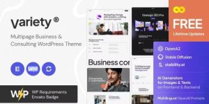Variety v1.1.0 – Multipage Business & Consulting WordPress Theme Nulled