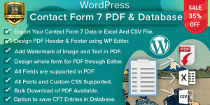 WordPress Contact Form 7 PDF, Google Sheet & Database v3.0.0 Plugin