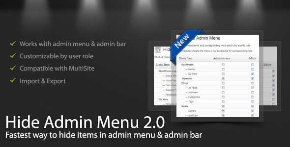 WordPress Hide Admin Menu Plugin v3.0.9 - WordPress Plugin