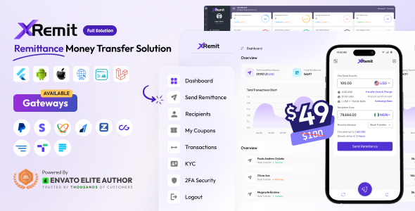 XRemit v2.6.0 – Remittance Money Transfer Full Solution Nulled