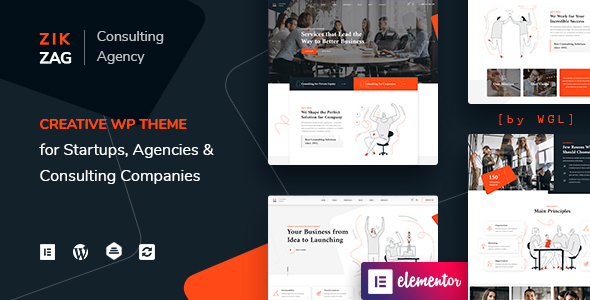ZikZag v1.4.5 – Consulting & Agency WordPress Theme Nulled