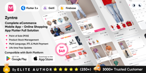 Zyntra v1.0 – Complete eCommerce Mobile App – Online Shopping App – eCommerce Store App Flutter Solution
