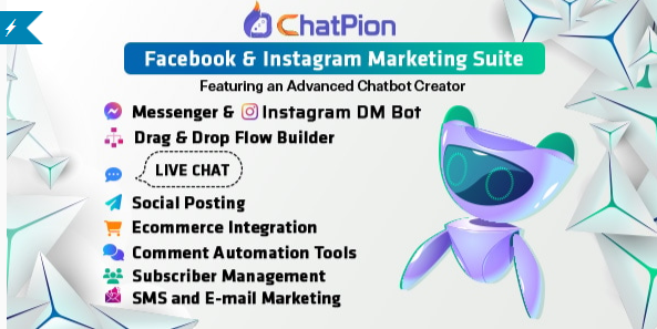 ChatPion v9.4.3 – AI Chatbot for Facebook, Instagram, eCommerce, SMS/Email & Social Media Marketing (SaaS) Nulled