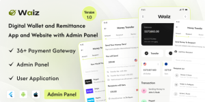 Waiz v1.3 - Digital Wallet and Remittance App and Website with Admin Panel Nulled