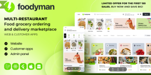 Foodyman v2025-25 - Multi-Restaurant Food and Grocery Nulled