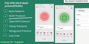 Pixi VPN v1.0 - Multi protocol VPN OpenVPN, V2ray, Wireguard with Ready to Business panel