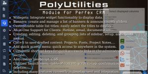 PolyUtilities v3.4.3 for Perfex CRM: Quick Access Menu, Custom JS, CSS, and More