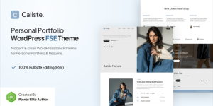 Caliste v1.0.0 – Personal Portfolio CV & Resume Gutenverse FSE WordPress Block Theme