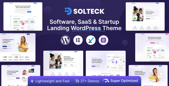 SolTeck v1.0.7 - Software, Startup & SaaS Landing WordPress Theme