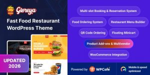 Gloreya v2.0.10 - Food Ordering & Delivery Restaurant WordPress Theme