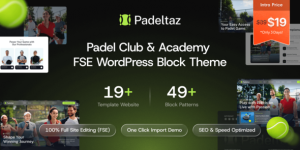 Padeltaz v1.0 – Padel Club and Sports Academy FSE WordPress Block Theme
