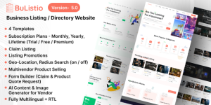 Bulistio v5.0 - Business Listing / Directory Subscription Based Website (AI Powered) Nulled