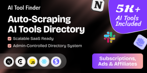 AI Tools Finder v1.8.0 – Auto-Scraping AI Directory with 5,000+ Tools, Subscriptions, Ads & Affiliates
