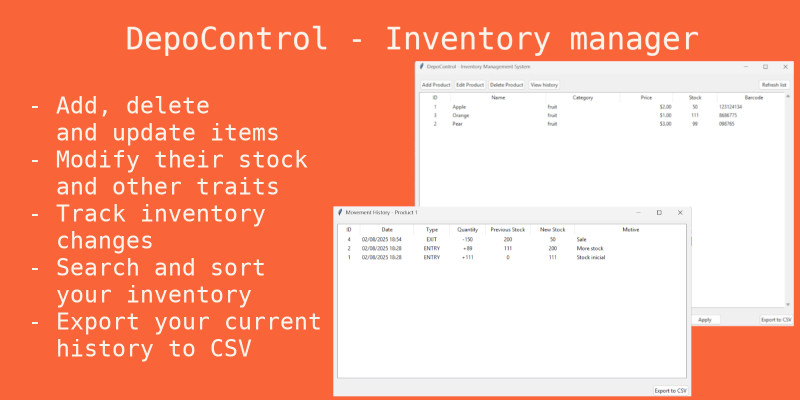 DepoControl v1.0 - Inventory Management System