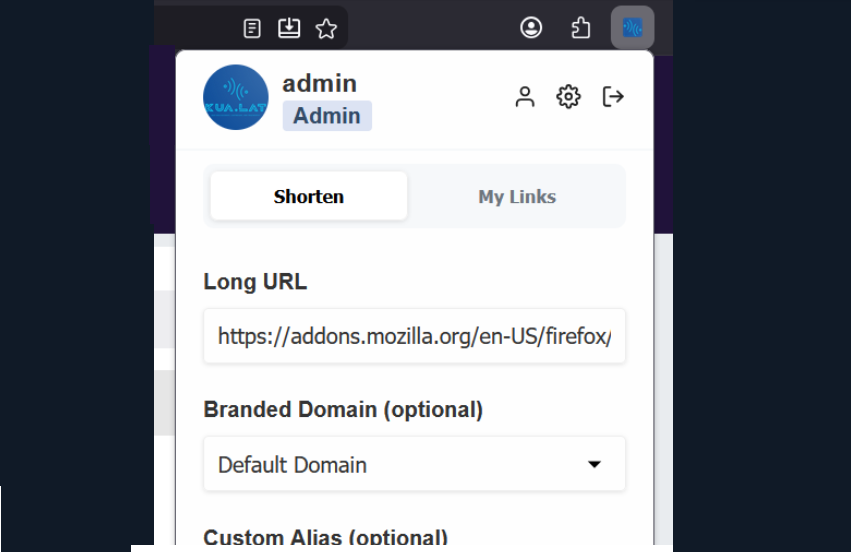 Firefox Extension + Plugin Helper For Premium URL Shortener 1.0