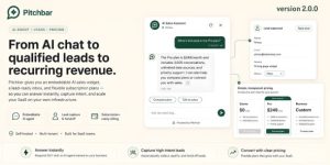 Pitchbar v2.0.0 - Self-hosted SaaS Sales AI Widget for Any Website