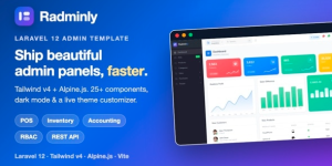 Radminly v4.0.0 - Laravel Tailwind Admin Template with POS, Inventory, Accounting & More