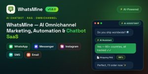 WhatsMine v1.5.0 - AI Omnichannel Marketing, Automation & Chatbot SaaS (WhatsApp, Messenger, SMS & Email)
