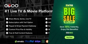 OVOO v3.5.0 - Live TV & Movie Portal CMS with Membership System Nulled