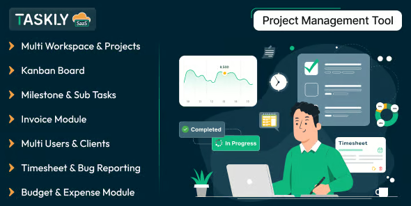 TASKLY SaaS v7.7 – Project Management Tool Nulled